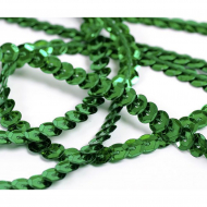 Пайетки на нитях 6мм Silver Base арт.TBY-FLKU06-SB цв.04 зеленый уп.73.12м