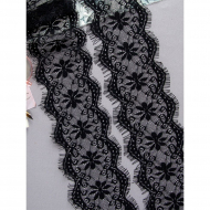 Кружево реснички Kruzhevo 02.28 черный 100мм 3м