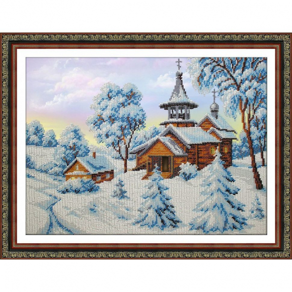 Набор для вышивания бисером ПАУТИНКА арт.Б-1494 Зимушка 38х28 см