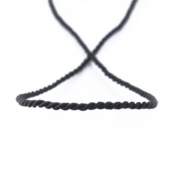 Шнур витой PEGA, черный, 2,5 мм