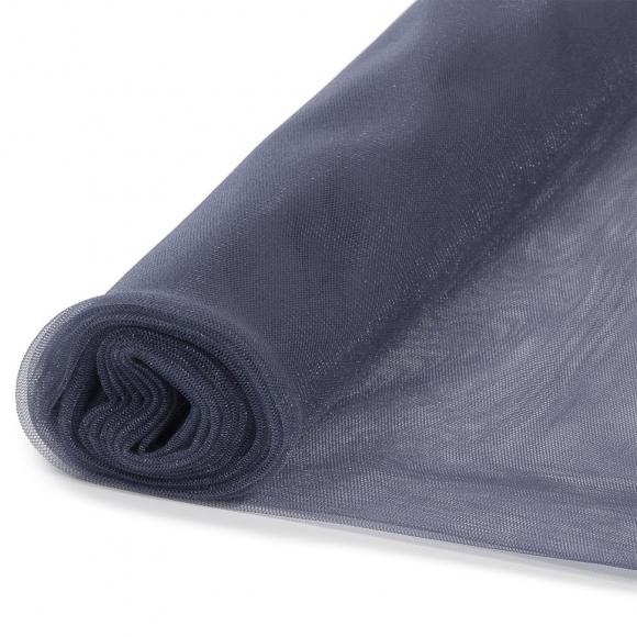 Фатин Кристалл средней жесткости блестящий арт.K.TRM шир.300см, 100% полиэстер цв. 74 К уп.5м - сумрачно серый