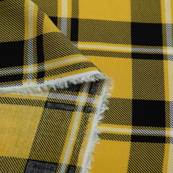 Ткань Штапель 90 г кв.м 100% вискоза шир.145 см арт.Р.31118.03 цв.03 желтый уп.45м