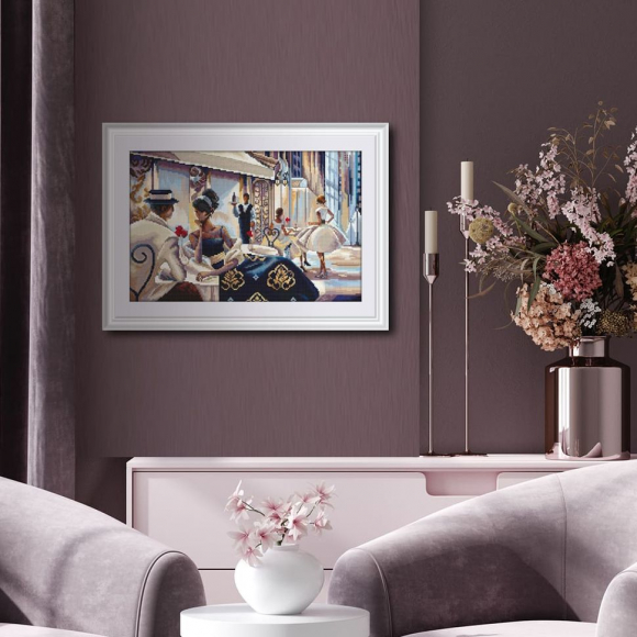 Набор для вышивания РТО арт.М742 Приятный вечер в кафе 30,5х20 см