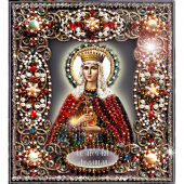 Набор для вышивания хрустальными бусинами ОБРАЗА В КАМЕНЬЯХ арт. 77-И-03 Святая Людмила 14,5х16,5 см