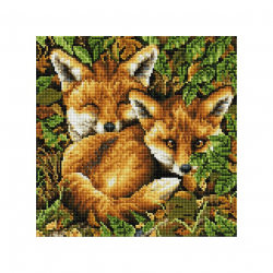 Набор Белоснежка для изготовления картин со стразами на подрамнике арт.БЛ.395-ST-S Лисы 30х30см