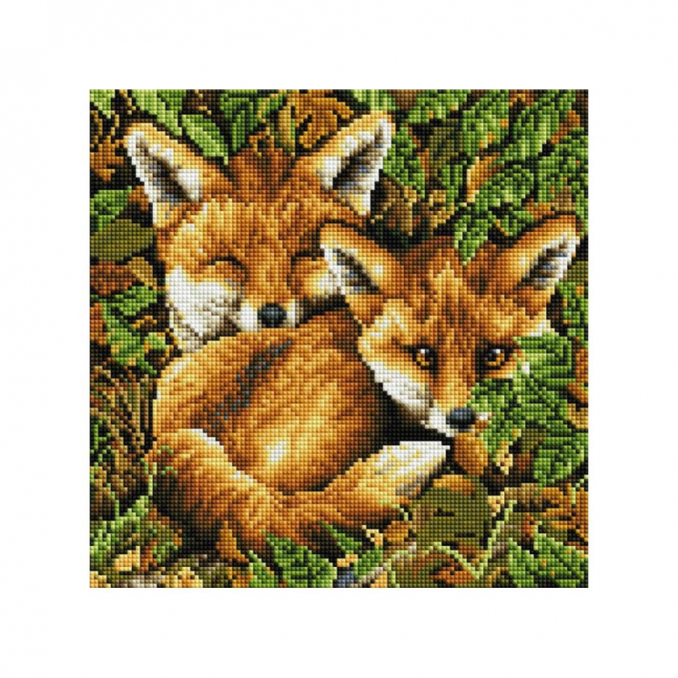 Набор Белоснежка для изготовления картин со стразами на подрамнике арт.БЛ.395-ST-S Лисы 30х30см