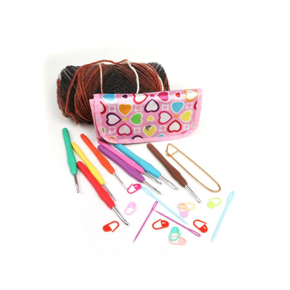 Набор алюминиевых крючков для вязания Maxwell Colors с эргономичной ручкой (в органайзере) арт. MAXW.62786 (2.5-6.0 мм)