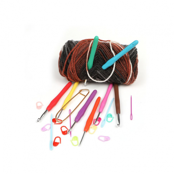 Набор алюминиевых крючков для вязания Maxwell Colors с эргономичной ручкой (в органайзере) арт. MAXW.62786 (2.5-6.0 мм)