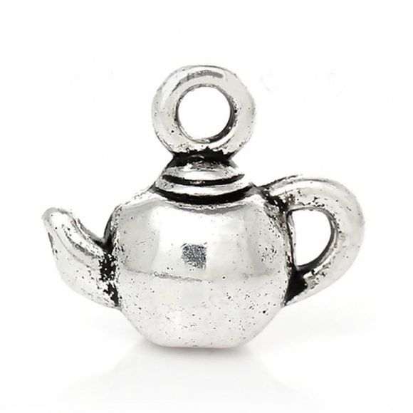 Подвеска металлическая Чайник арт.TB.8S.B34742 Античное серебро 12х11 мм уп.100шт