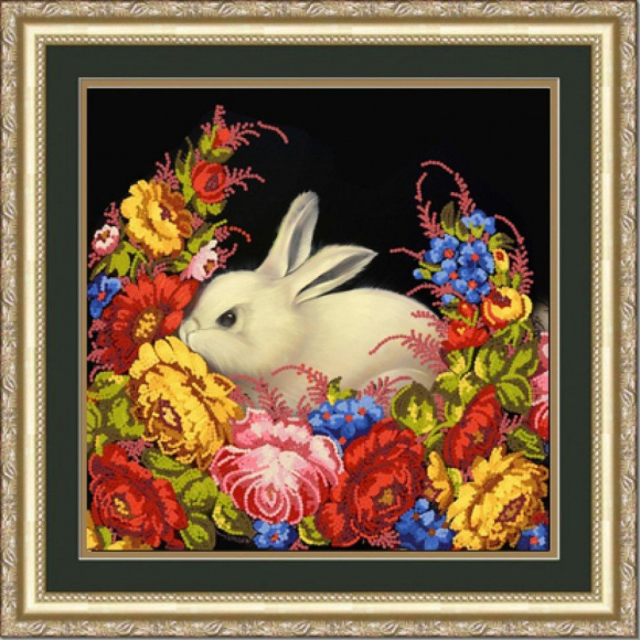 Рисунок на ткани (Бисер) КОНЁК арт. 8460 Зайчик 25х25 см