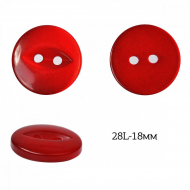 Пуговицы пластик арт.TBY.382.18.PR цв.красный перламутр, 28L-18мм, 2 прокола, 200шт