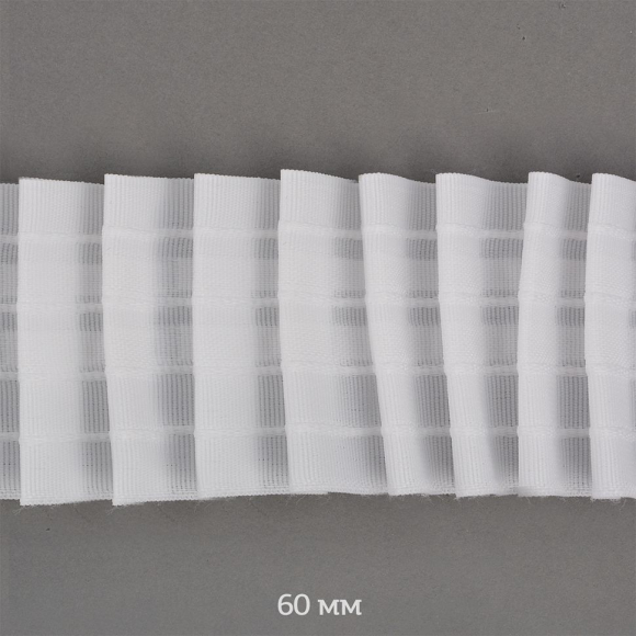 Лента шторная 60мм Caron сборка: карандаш арт.607 цв. белый рул. 50м Лента шторная 60мм Caron сборка: карандаш арт.607 цв. белый рул. 50м