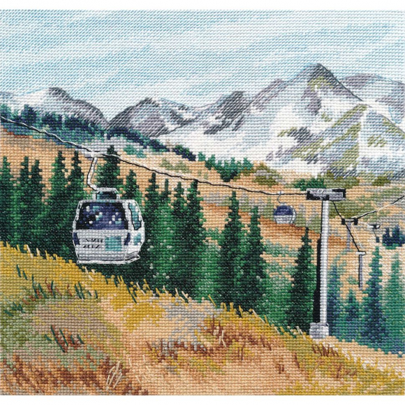 Набор для вышивания ОВЕН арт. 1284 Гора Чимбулак 20х20см