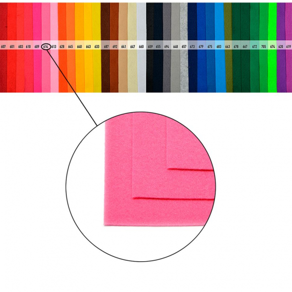 Фетр листовой жесткий Magic 4 Hobby 1мм 20х30см арт.FLT-H1 уп.10 листов цв.614 розовый