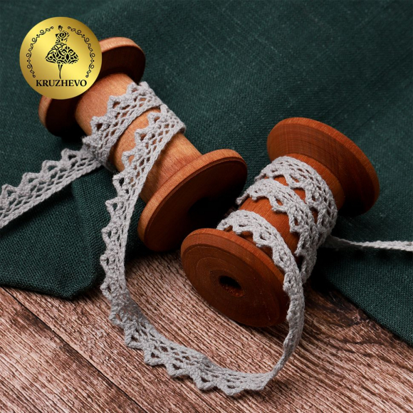 Тесьма вязаная KRUZHEVO 10мм TBY-5036.25 цв.25 св.серый уп.10м