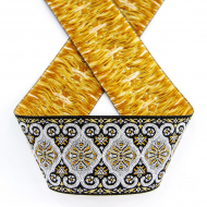 109393_Лента жаккард с люрексом SAFISA, 50 мм, 15 м, цвет 102, черный/серебряный