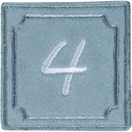 Термоаппликация "Цифра 4 синяя"
