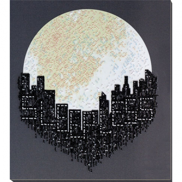 Набор для вышивания бисером АБРИС АРТ арт. AB-812 Город не спит 31х32 см