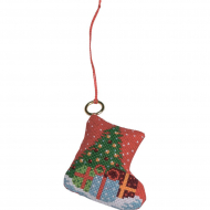 Набор для вышивания PERMIN арт.01-8222 Елочное украшение Носок с подарками 6х7 см