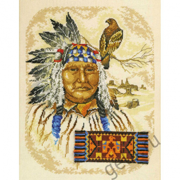 Набор для вышивания PERMIN арт.70-4333 Старый индеец