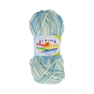 Пряжа ALPINA KATRIN (100% мерсеризованный хлопок) 10х50г/140м цв.5335 голубой-св.зеленый-оливковый