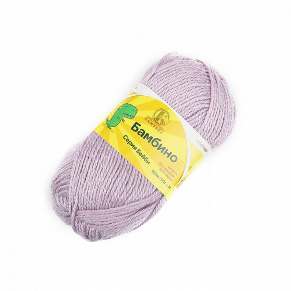 Пряжа для вязания КАМТ Бамбино (35% шерсть меринос, 65% акрил) 10х50г/150м цв.072 лаванда