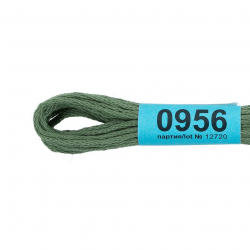 Нитки для вышивания Gamma мулине (0820-3070) 100% хлопок 24 x 8 м цв.0956 серо-зеленый