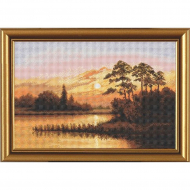 Набор для вышивания мулине НОВА СЛОБОДА арт.РЕ3248 Закат над озером 28х42 см