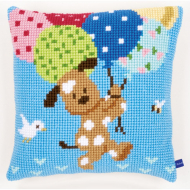 Набор для вышивания VERVACO арт.PN-0153591 Подушка Щенок с воздушными шариками 40х40 см