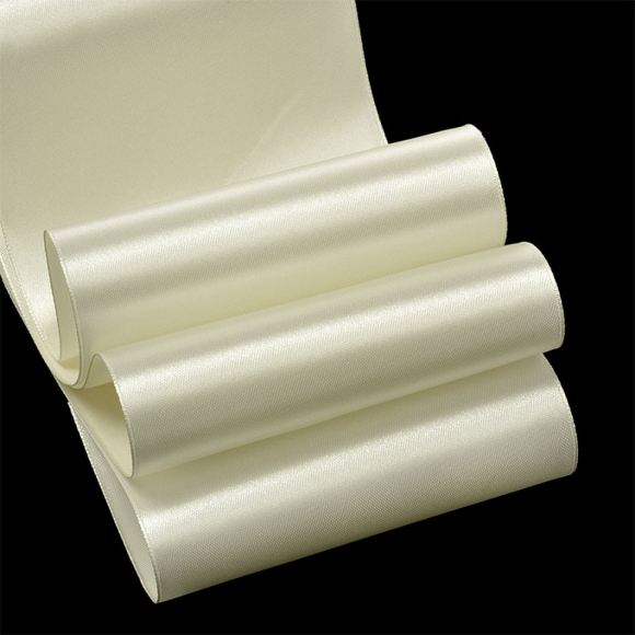 Лента атласная 100мм  цв.3004 св.кремовый IDEAL уп.27,4 м