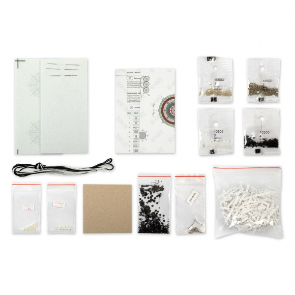 Набор для вышивания KLART арт. 10-503 Серьги круглые. Черно-белый орнамент 3,5х4 см