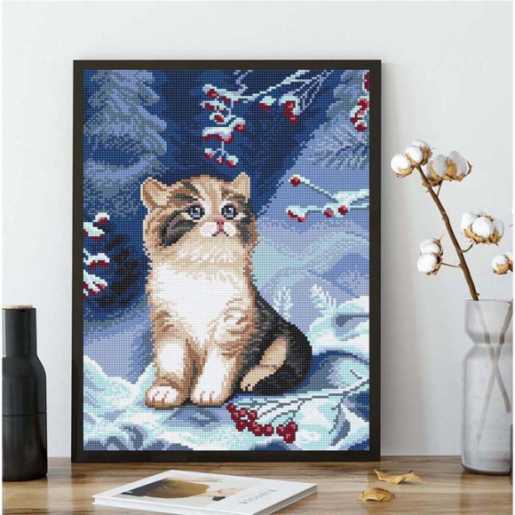 166095_Картина стразами "Пушистое счастье"