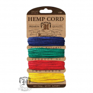 111057_Шнуры на блистере HEMPTIQUE #20 - 1 мм, 4 цвета по 9,1 м 111057_Шнуры на блистере HEMPTIQUE #20 - 1 мм, 4 цвета по 9,1 м