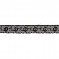 Кружево капрон арт.TBS.0574-3013 цв.черный уп.9,14м