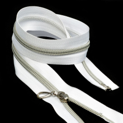 Молния MaxZipper пласт. №5 декор. 60см замок N-5127 цв.БЕЛ/СЕР уп.50шт