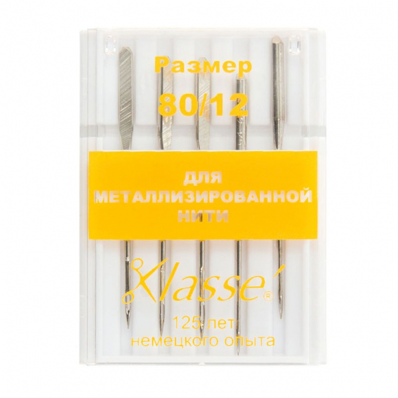 33203_Иглы для бытовых швейных машин самовдеваемые № 80 (с удобной заправкой ушка сбоку)