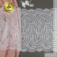 Кружево-стрейч KRUZHEVO арт.TBY.8033 шир.210мм цв.01 белый уп.10м