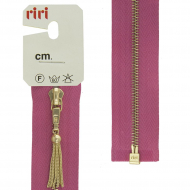 137627_Молния металл, Gold, слайдер Zuff, 4 мм, разъёмная, 1 замок, 60 см, цвет 2424, розовый