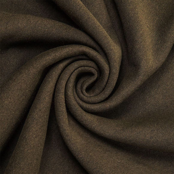 Ткань трикотаж Футер 3х нитка начес хлопок 320г пенье 185см хаки 19-0511 рул.30-60м