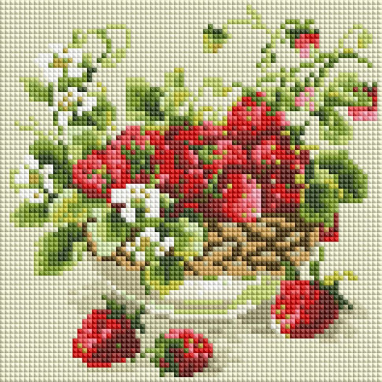Набор Белоснежка для изготовления картин со стразами арт.БЛ.476-ST-PS Садовая земляника 20х20 см