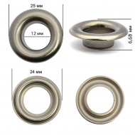 Люверсы сталь New Star №26 (? 12мм, h 6,68мм) цв. никель черный уп. 500шт