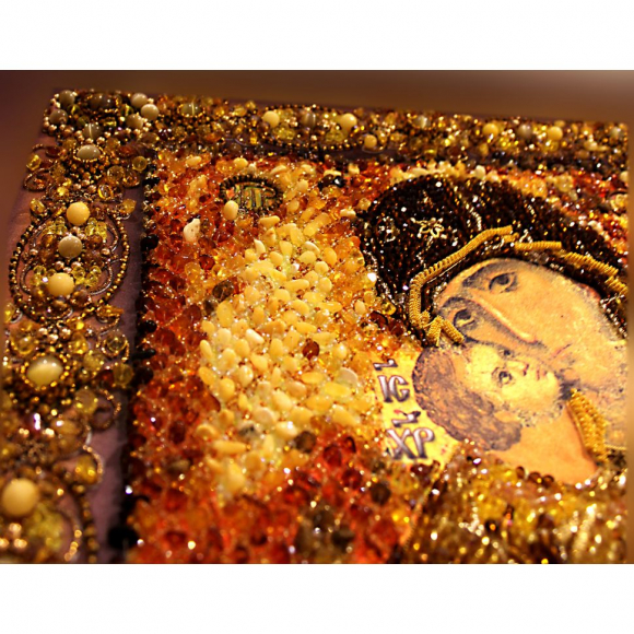 Набор для вышивания хрустальными бусинами ОБРАЗА В КАМЕНЬЯХ арт. 7755 Владимирская Божья матерь 37.5х49 см Набор для вышивания хрустальными бусинами ОБРАЗА В КАМЕНЬЯХ арт. 7755 Владимирская Божья матерь 37.5х49 см