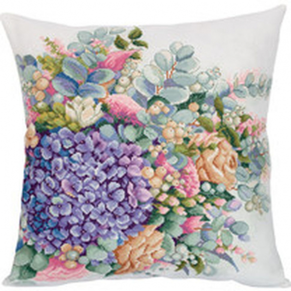 Набор для вышивания PANNA арт. PD-7303 Подушка. Гортензия 40х40 см