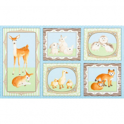 Ткань для пэчворка PEPPY Fawns And Friends Panel 146 г/м? 100% хлопок цв.AWU-16670-4 BLUE уп.60х110 см