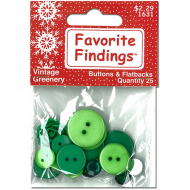 76936_Пуговицы Favorite Findings "Зеленый винтаж"