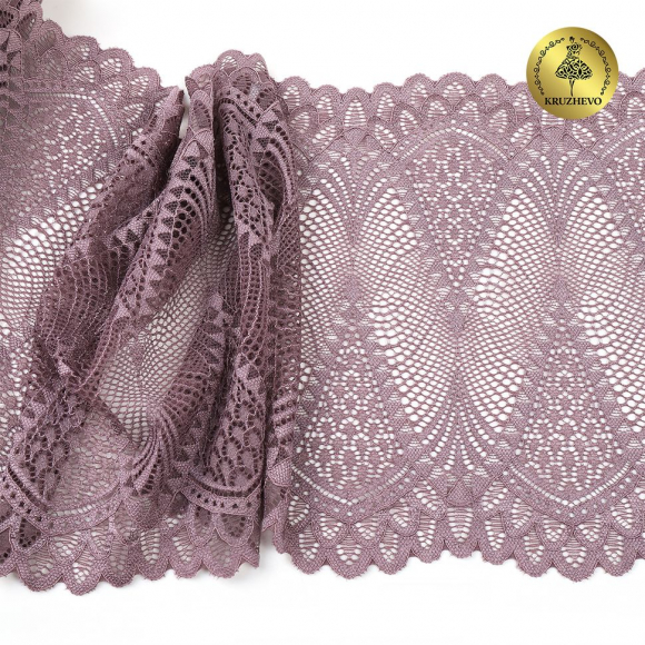 Кружево-стрейч KRUZHEVO арт.TBY.30200 шир.190мм цв.620 морской туман уп.25м