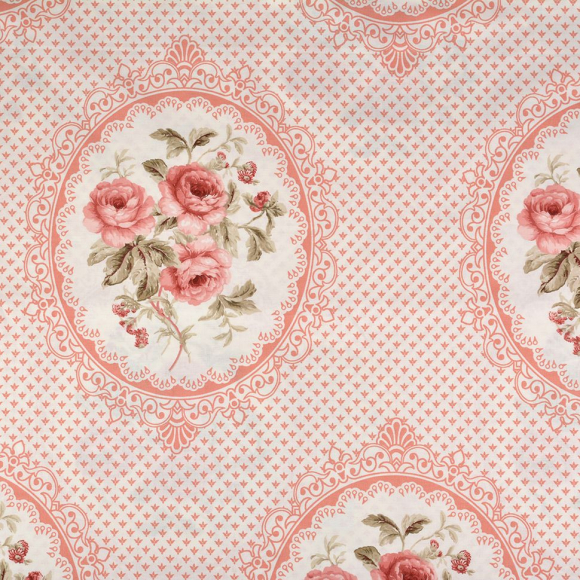 Ткань ранфорс Медальон, арт.WH 12260-v21, 130г/м?,100% хлопок, шир.240см, цв.персик,  уп.3м