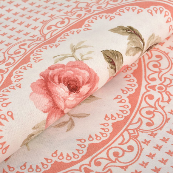 Ткань ранфорс Медальон, арт.WH 12260-v21, 130г/м?,100% хлопок, шир.240см, цв.персик,  уп.3м