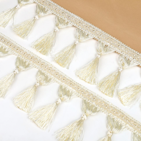 Бахрома для штор с кисточками арт. 6152-0329 цв.6344 шир.100мм цв.экрю уп.10м