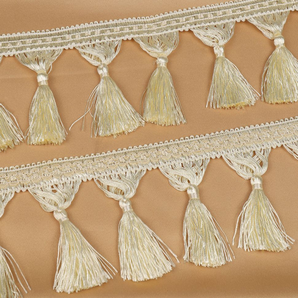 Бахрома для штор с кисточками арт. 6152-0329 цв.6344 шир.100мм цв.экрю уп.10м